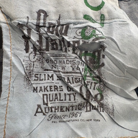 Polo Ralph Lauren Mens 018‎ Slim Straight Jeans 38x30 (38x27) Distressed Denim - Picture 6 of 10